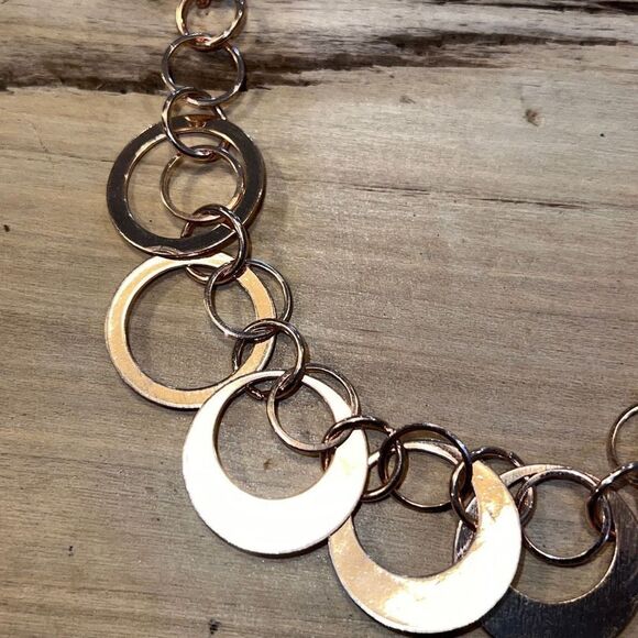 Rose Gold Multiple Circle Necklace - Picture 2 of 7